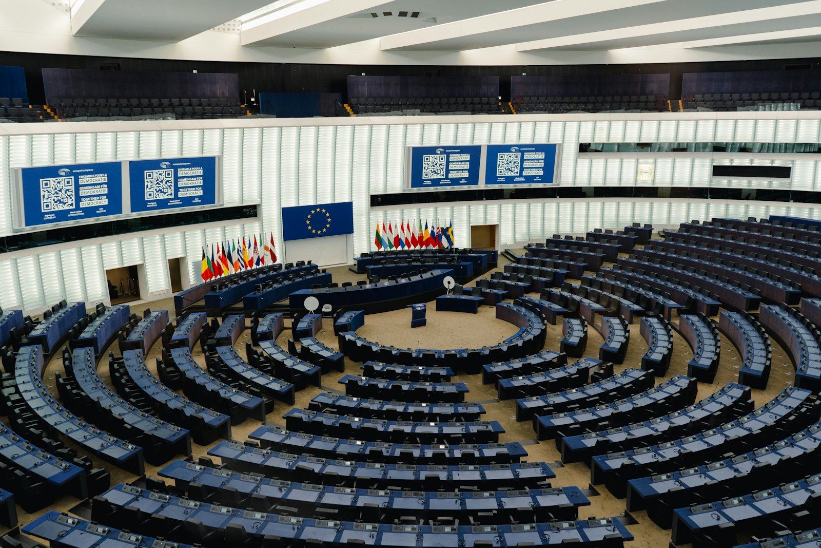European Parliament plenary chamber in Strasbourg